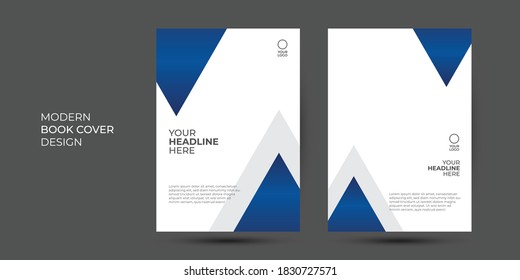 Blue Color Scheme with Abstract Background Business Book Cover Design Template in A4. Can be use for Brochure, Annual Report, Magazine,Poster, Corporate Presentation, Portfolio, Flyer, Banner, Website