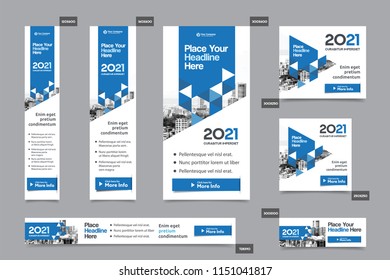 Blue Color Scheme with City Background Corporate Web Banner Template in multiple sizes. Easy to adapt to Brochure, Annual Report, Magazine, Poster, Corporate Advertising media, Flyer, Website.