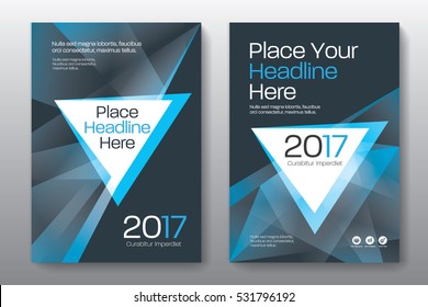 Blue Color Scheme with City Background Business Book Cover Design Template in A4. Easy to adapt to Brochure, Annual Report, Magazine, Poster, Corporate Presentation, Portfolio, Flyer, Banner, Website.