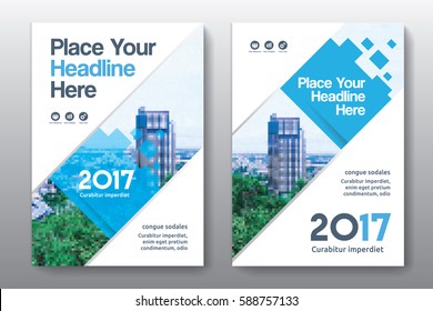 Blue Color Scheme with City Background Business Book Cover Design Template in A4. Can be adapt to Brochure, Annual Report, Magazine,Poster, Corporate Presentation, Portfolio, Flyer, Banner, Website.