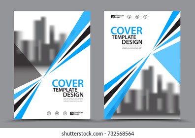 Blue Color Scheme with City Background Business Book Cover Design Template in A4. Brochure layout, Annual Report, Magazine, Poster, Presentation, Portfolio, Flyer, Banner, Website, leaflet, other.