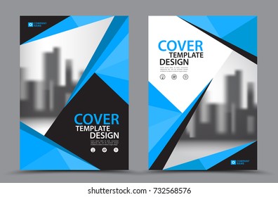 Blue Color Scheme with City Background Business Book Cover Design Template in A4. Brochure layout, Annual Report, Magazine, Poster, Presentation, Portfolio, Flyer, Banner, Website, leaflet, other.