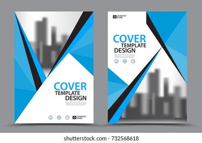 Blue Color Scheme with City Background Business Book Cover Design Template in A4. Brochure layout, Annual Report, Magazine, Poster, Presentation, Portfolio, Flyer, Banner, Website, leaflet, other.