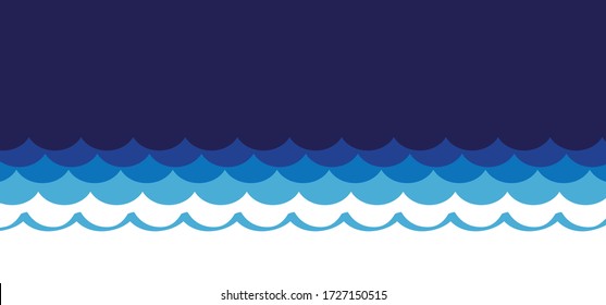 Blue color sea wave World water day Save the water Oceans day Rain day Surfing day H2O aqua sea icons Seamless line waves pattern Tap doodle co2 emission date Falling drops or raindrops Stop Waviness