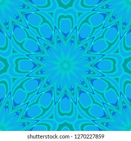 Blue color seamless floral pattern. Vector illustration. For design, fashion print.