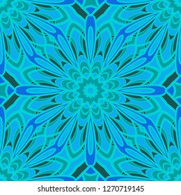 Blue color seamless floral pattern. Vector illustration. For design, fashion print.