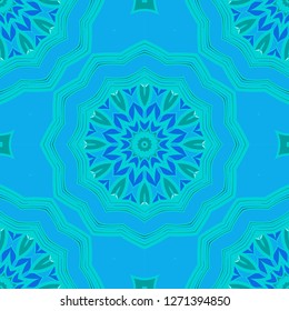 Blue color seamless floral pattern. Vector illustration. For design, fashion print.