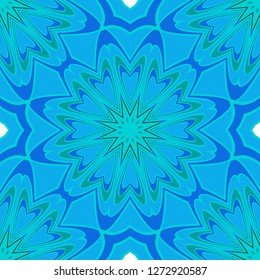 Blue color seamless floral pattern. Vector illustration. For design, fashion print.