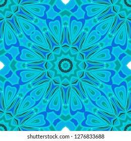 Blue color seamless floral pattern. Vector illustration. For design, fashion print.