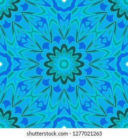 Blue color seamless floral pattern. Vector illustration. For design, fashion print.
