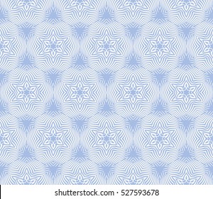 blue color seamless floral pattern. illusion. vector illustration
