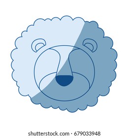 blue color shading silhouette faceless of lion with mane vector illustration