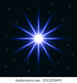 Blue color shining star design 