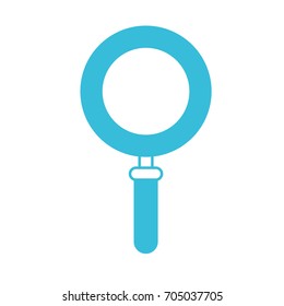 blue color silhouette of magnifying glass icon vector illustration
