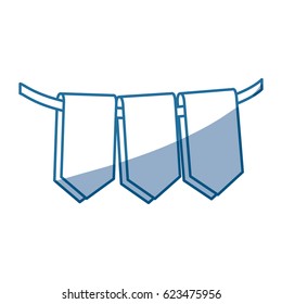 blue color silhouette set decorative pennants celebration vector illustration