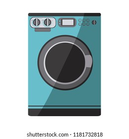 blue color silhouette of washing machine