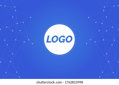 blue color simple abstract background with logo placeholder, can use as a backgdrop