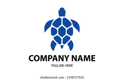 Blue Color Simple Animal Tortoise Logo Design