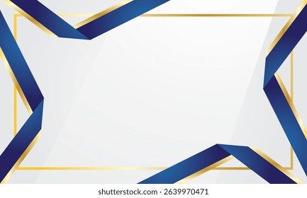 Blue color simple certificate border template background