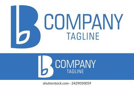 Blue Color Simple Initial Letter B Logo Design