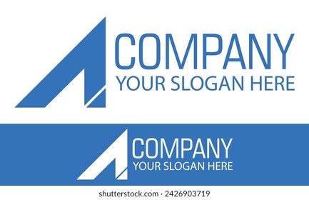 Blue Color Simple Luxury Initial Letter A Logo Design