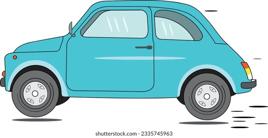 Blue color small Car Vector