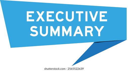 Blue color speech banner with word executive summary on white background