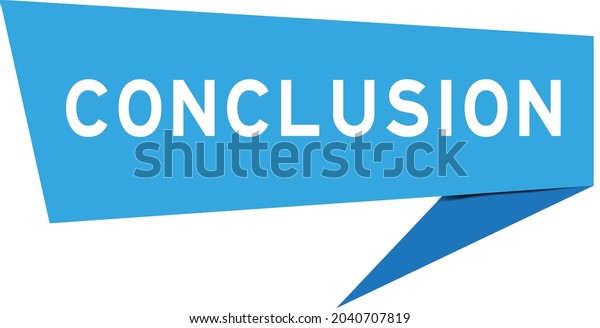 Blue Color Speech Banner Word Conclusion Stock Vector (Royalty Free ...