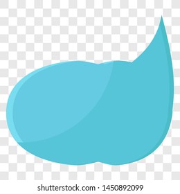 Blue color speech bubbles without text on transparent background. Vector illustration in a flat style