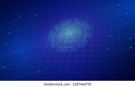 blue color sphere technology line background