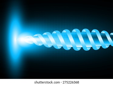 blue color spiral bright laser beam Light Abstract Technology background for computer graphic website internet and business. circuit. sound wave. glowing neon lights. vector. dark black background.