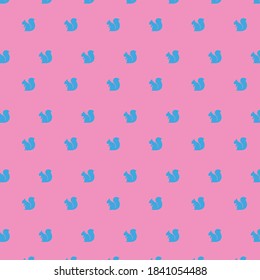 blue color squirrel pattern on pink background vector