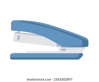 Blue color stapler office supply vector illustration isolated on white background