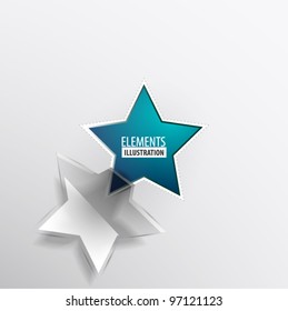 Blue color sticky star eps10 vector labels