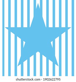 blue color straight lines and big blue star on white background vector