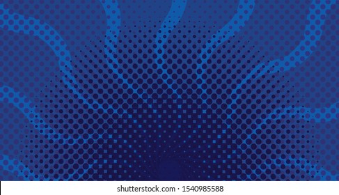 blue color sunburst pop art background vector illustration design