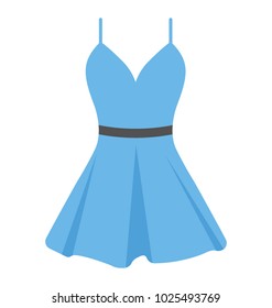 
Blue color sundress or halter dress vector icon in flat design 
