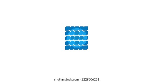 logotipo vectorial de tecnología de color azul