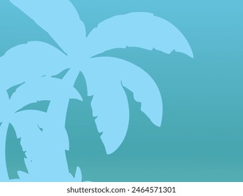 Fondo de textura de color azul con adorno de árbol. Utilizado para la presentación de productos de negocios para la venta en tiendas en línea. Playa tropical de verano con concepto mínimo, fondo de vacaciones.