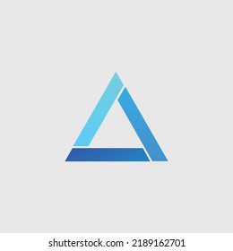Blue color tone loop triangle vector logo. Logo for business, company, corporation, industry, product, brand, and organization.