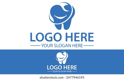 Blue Color Tooth Medical Dental Creative Luxury Logo Design
