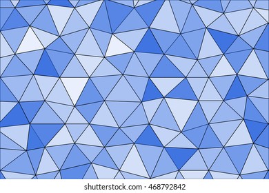 blue color triangle mosaic pattern. vector illustration. polygonal theme. for design business template, wallpaper, presentation, cover brochure
