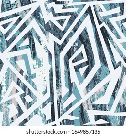 Blue color tribal grunge pattern