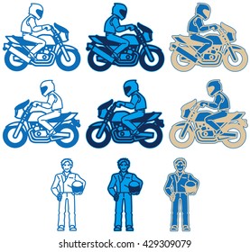A blue color variations set at the motorcycle of Naked type.