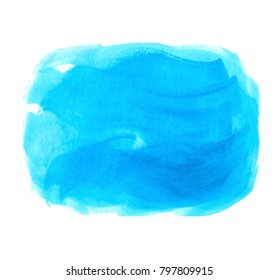 Blue color vector aquarelle abstract brush paint isolated grunge liquid stain. Watercolour hand drawn paper texture bright colorful scribble wet element on white background for art design, banner