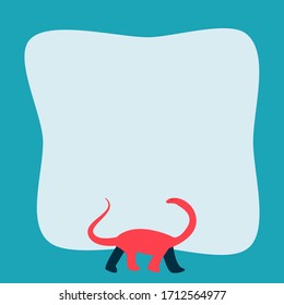 Blue color vector background with a Dinosaur on it 