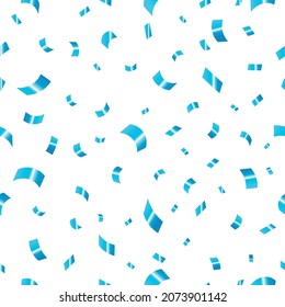 Vector De Color Azul Caída Confetti Patrón De Seamless. Fiesta repetible o patrón de celebración para papel tapiz, papel envuelto, fondo de pancarta o tarjeta o cualquier otra cosa.