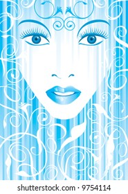 archivo vectorial de color azul de la chica glamurosa