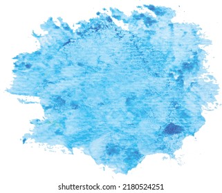 Blue color vector hand drawn watercolor liquid stain. Abstract aqua smudges scribble drop element  illustration wallpaper
