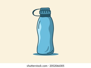 Blue color of water bottle illustration design